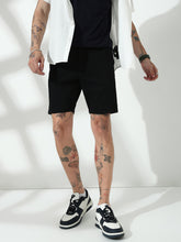 Black Relax Fit Chinos Shorts