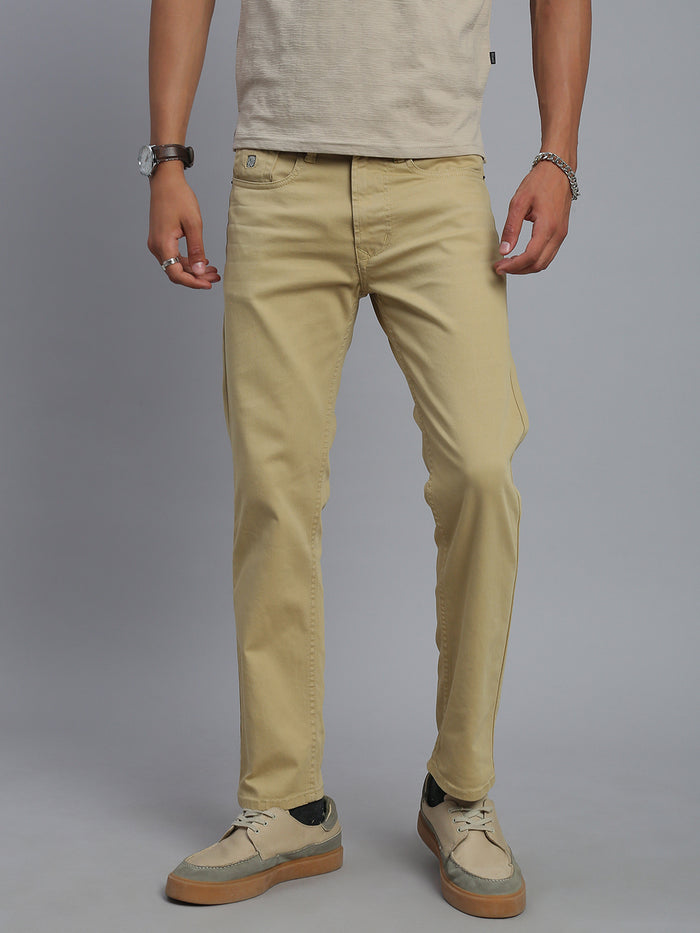 Soft Khakhi Comfort Slim Fit Stretchable Jeans
