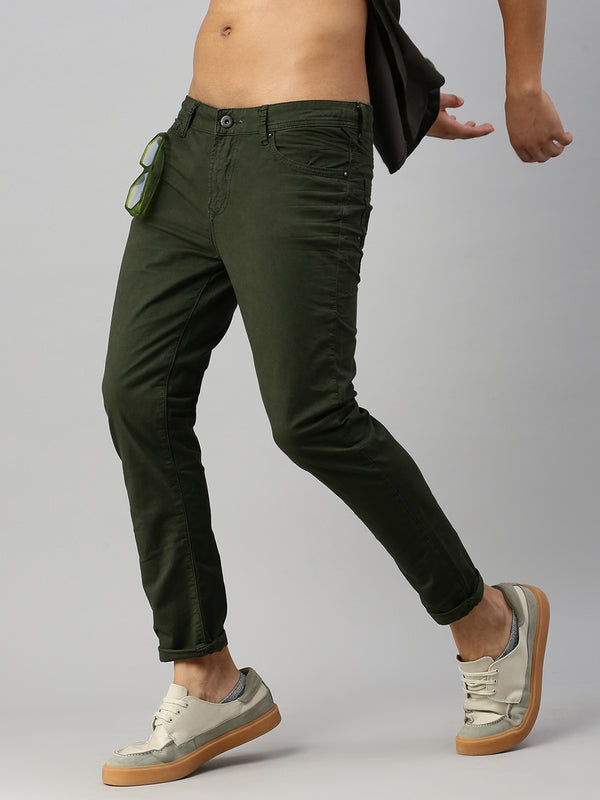 Alive Green Slim Fit Stretchable Cotton Jeans