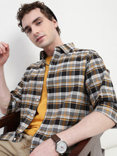 Oxford Checks Full Sleeve Slim Fit Shirt Without Pocket