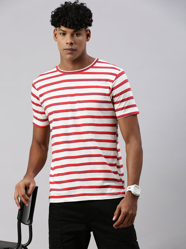 Stripe Half Slim Fit T-Shirt