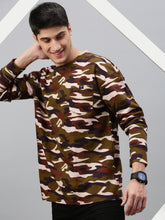 Camo Print Cotton Sweat Shirt With Pocket