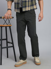 Olive Green Straight Fit Chinos Paint