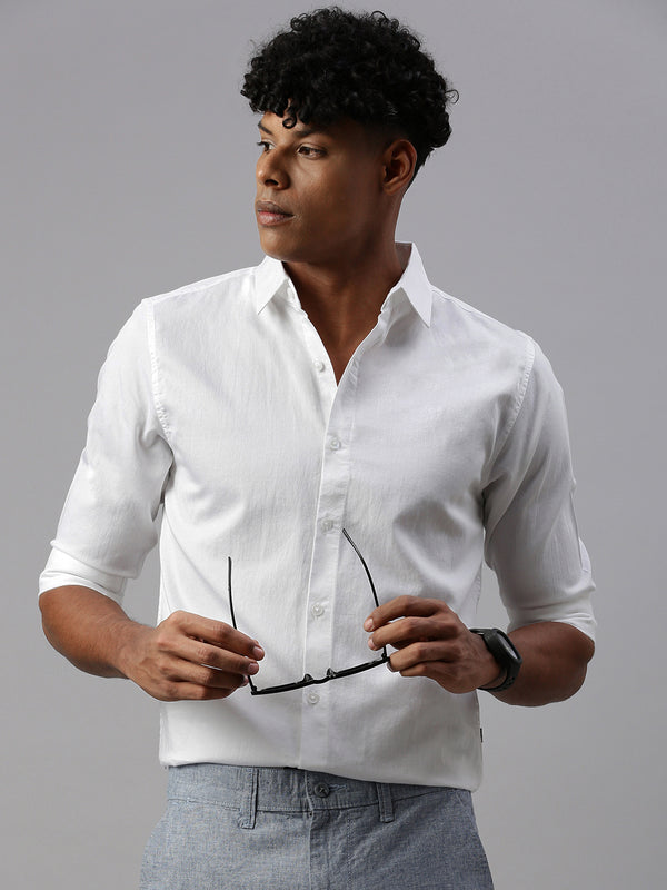 White Full Sleeve Shartin Shirt Without Pocket