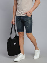 Dark Blue Vintage Slim Fit Shorts