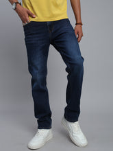 Dark Blue Regular Straight Fit Stretchable Jeans