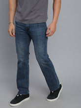 Smoke Indigo Blue Boot Cut Fit Stretchable Jeans
