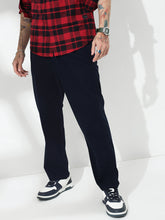 Navy Straight Fit Cotton Cross Pocket Pant