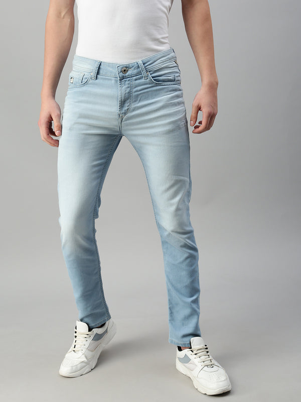 Sky Blue Vintage Slim Fit Stretchable Jeans