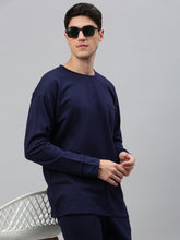 Navy Blue Cotton Sweat Shirt With Pocket