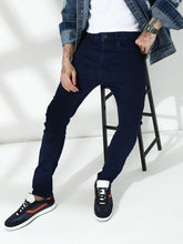 Navy Blue Raw Wash Skinny Fit Jeans