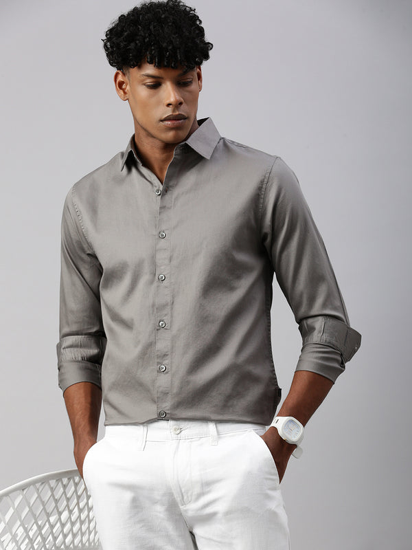 Dark Gray Full Sleeve Shartin Shirt Without Pocket