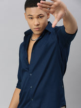 Blue Herringbone Shirt Without Pocket