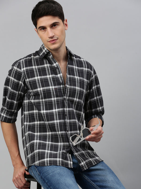 Cotton Checks Full Sleeves Shirt With Pocket