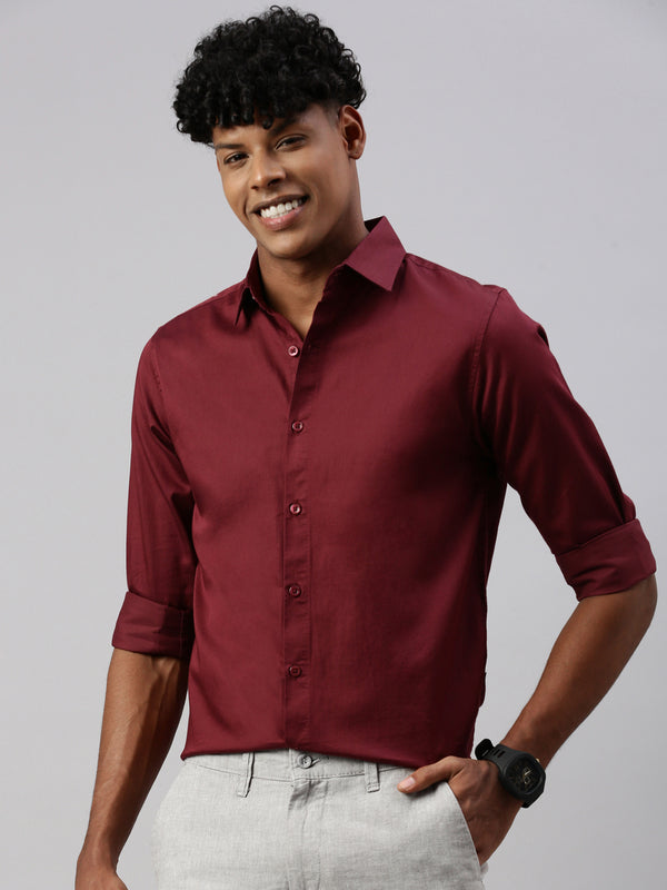 Maroon Full Sleeve Shartin Shirt Without Pocket