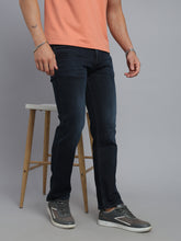 Dark Blue Regular Straight Fit Stretchable Jeans