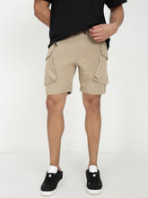 Beige Slim Fit Shorts