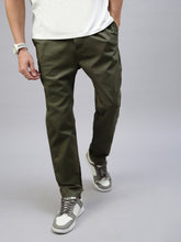 Oil Green Slim Fit Men’s Cotton Pants