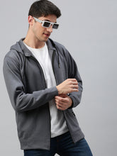Gray Men's Hoodies With Full Zip