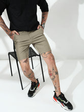 Dark Beige Skinny Fit Chinos Shorts