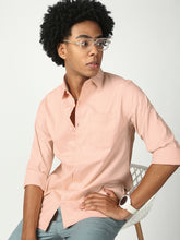 Orange Full Sleeve Slim Shirt With Pocket