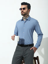 Light Blue Full Sleeve Slim Fit Shirt Without Pocket