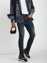 Vintage Blue Stretch Trapped Fit Jeans