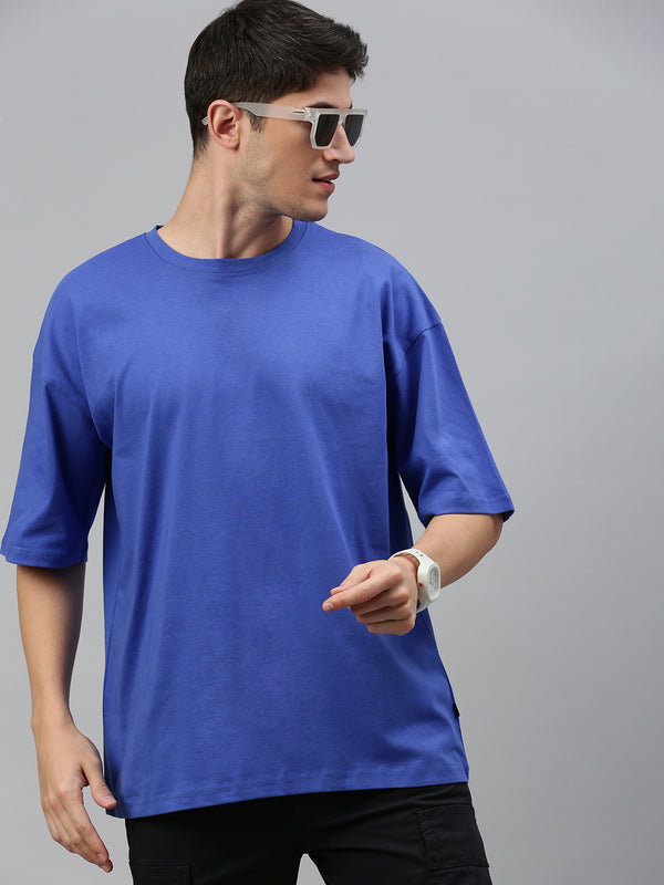 Royal Blue Round Neck Half Sleeve Oversize t-shirt