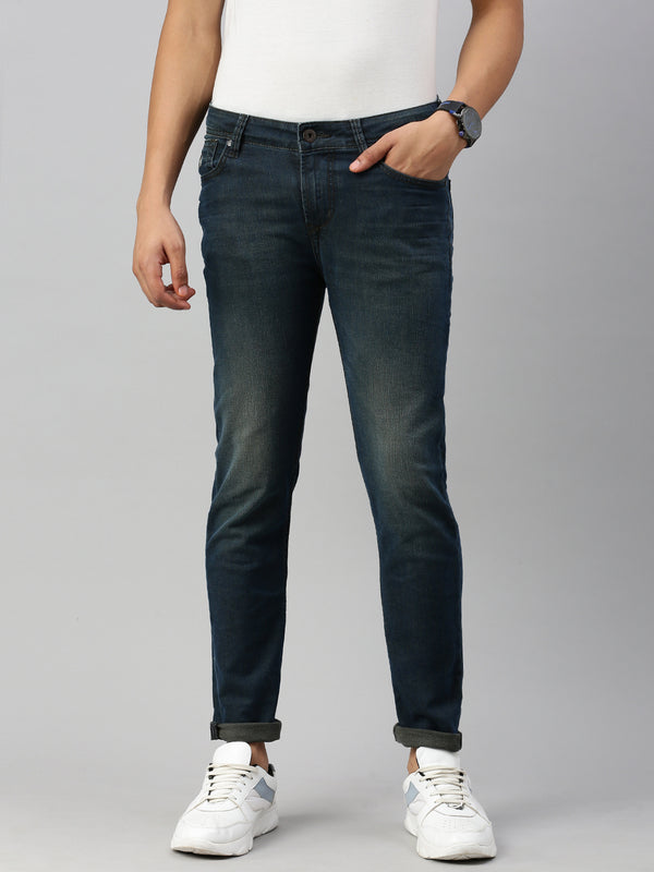 Turkish Indigo Blue Vintage Slim Fit Stretchable Jeans