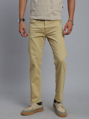 Soft Khakhi Comfort Slim Fit Stretchable Jeans