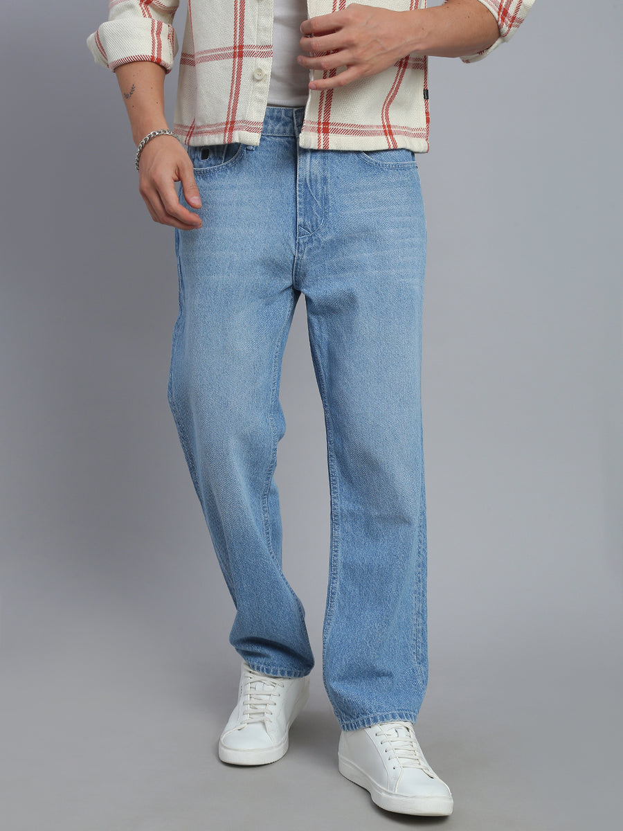 Sky Blue Straight Fit Jeans