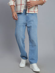 Sky Blue Straight Fit Jeans
