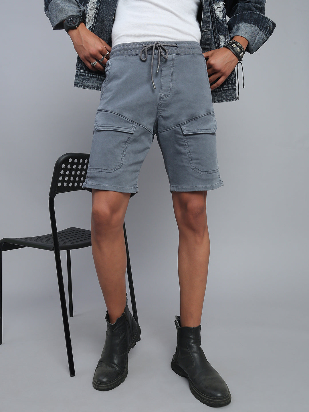 Steel Grey Comfort Fit Shorts