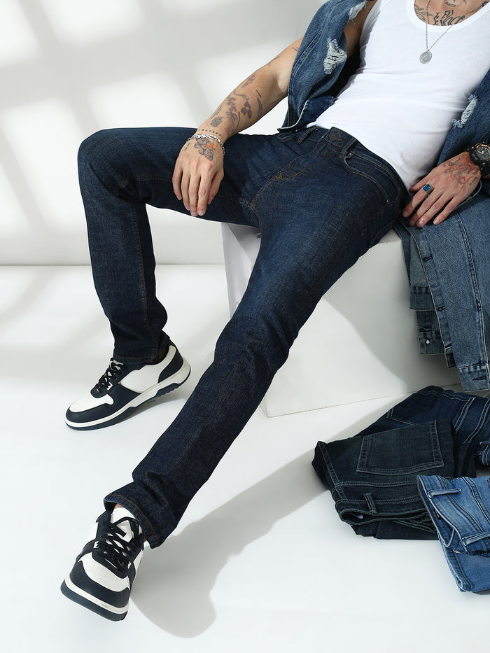 Blue  Slim Fit Stretchable Jeans