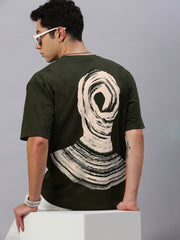 Printed Round Neck Oversize Half Sleeve T-Shirt