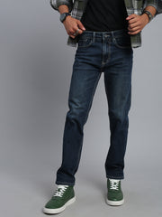 Dark Blue Vintage Regular Straight Fit Stretchable Jeans