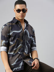 Satin Print Shirt Without Pocket