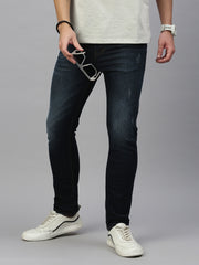 Vintage Dark Blue Straight Stretchable Jeans