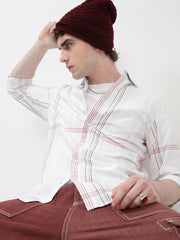 Checks Full Sleeve Slim Fit Shirt Without Pocket