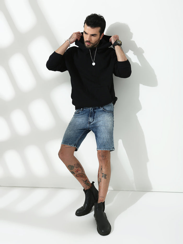 Light Blue Relax Fit Shorts