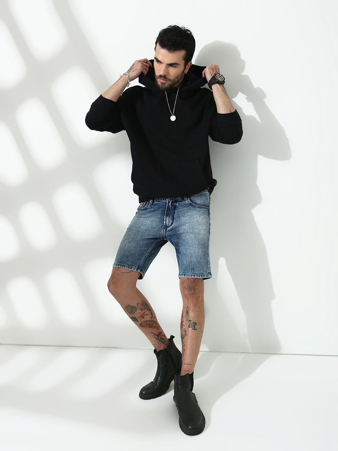 Light Blue Relax Fit Shorts