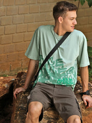 Printed Round Neck Oversize Half Sleeve T-Shirt