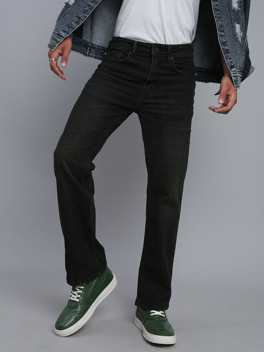 Black Vintage Boot Cut Fit Stretchable Jeans