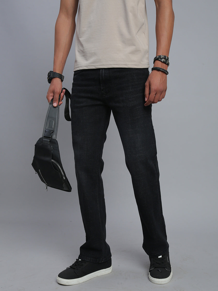 Black Boot Cut Fit Stretchable Jeans