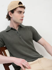 Polo See Through Olive Cotton T-Shirt