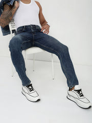 Vintage Blue Slim Fit Stretchable Jeans