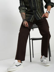 Dark Coffee  Detachable Convertable Regular Fit Cargo Paint