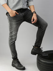 Black Gray Vintage Skinny Fit Stretchable Jeans