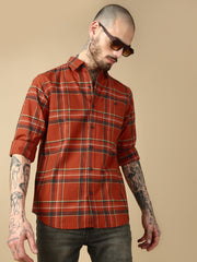 Checks Full Sleeve Relax Shirt With Pocket