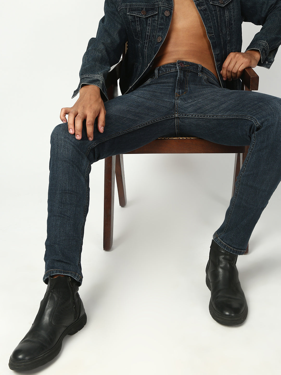 Vintage Blue Slim Fit Stretchable Jeans